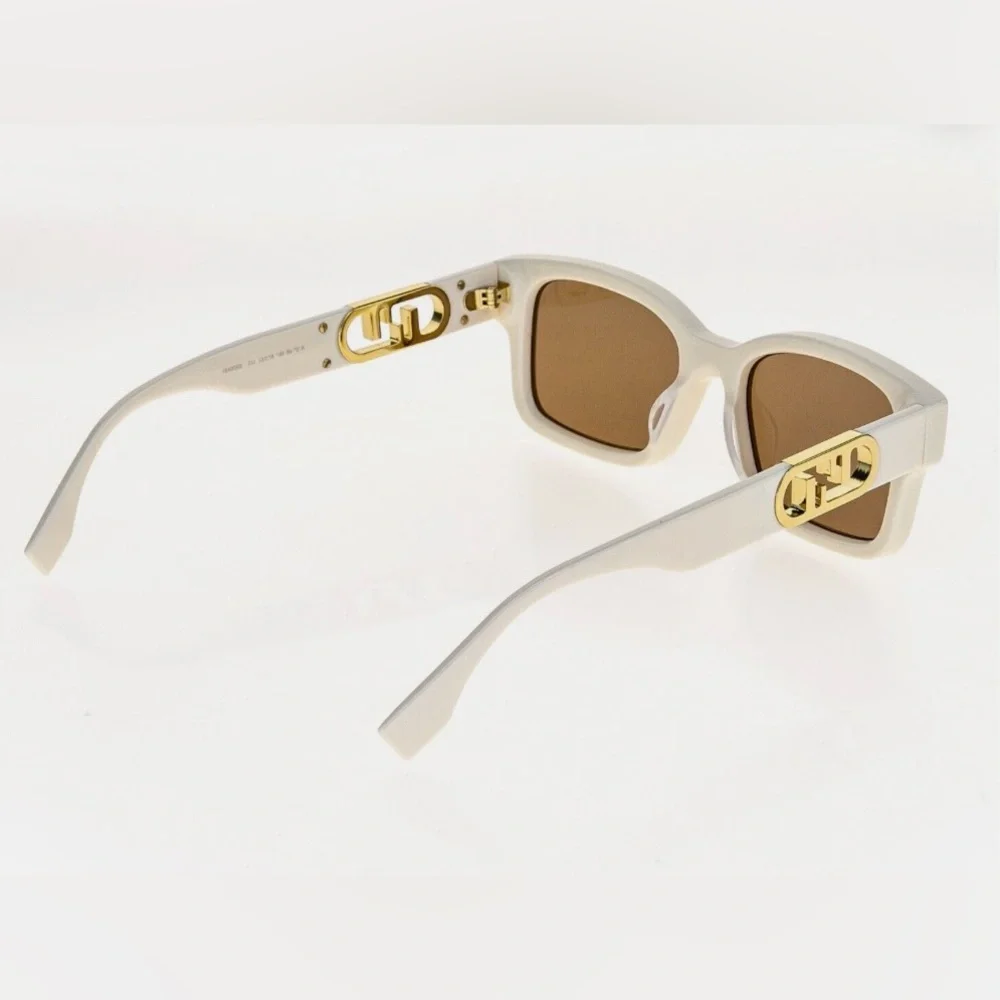 Authentic FENDI Square Acetate-frame Sunglasses in White - Like New